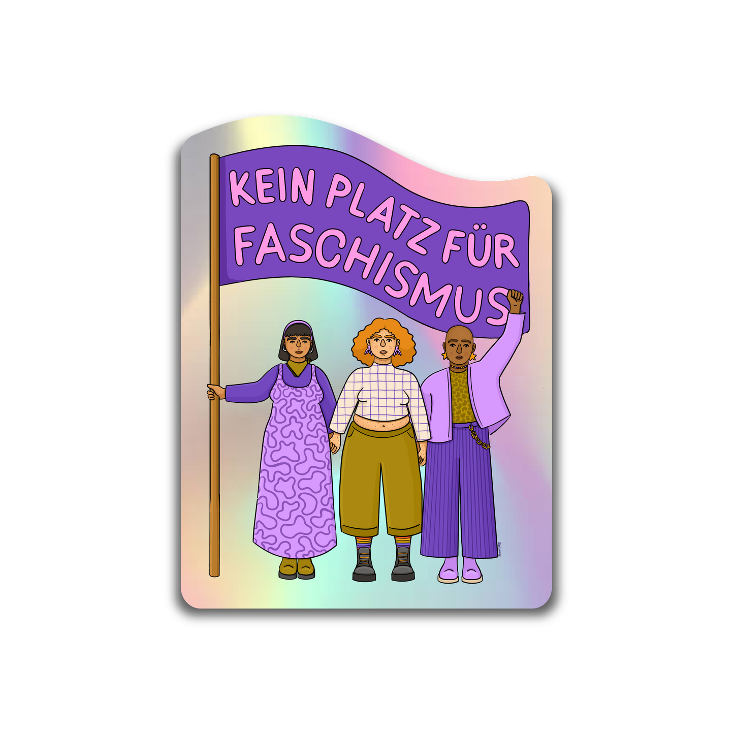 Sticker „Kein Platz für Faschismus“