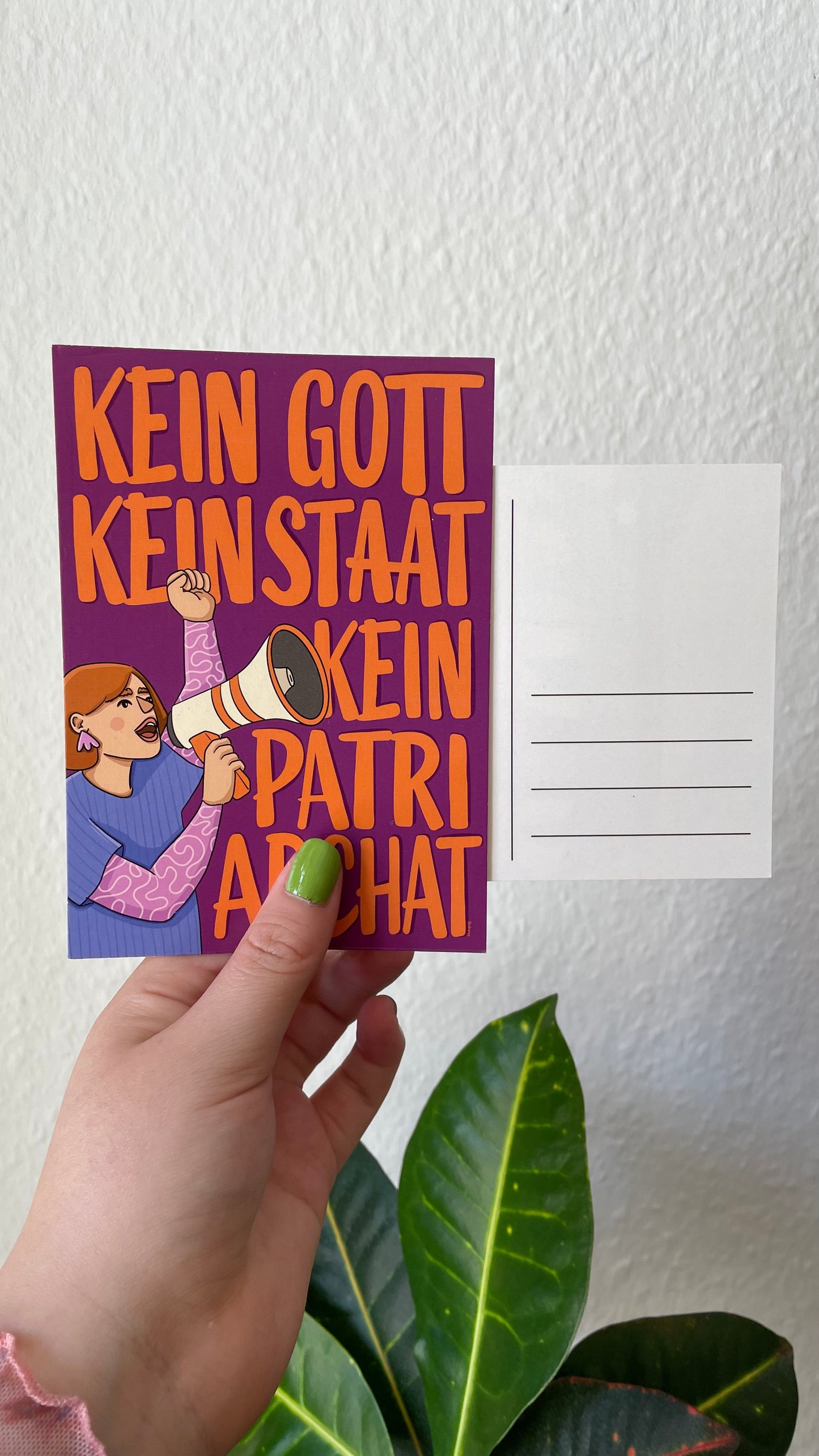 Postkarte „Kein Gott, Kein Staat, Kein Patriarchat"