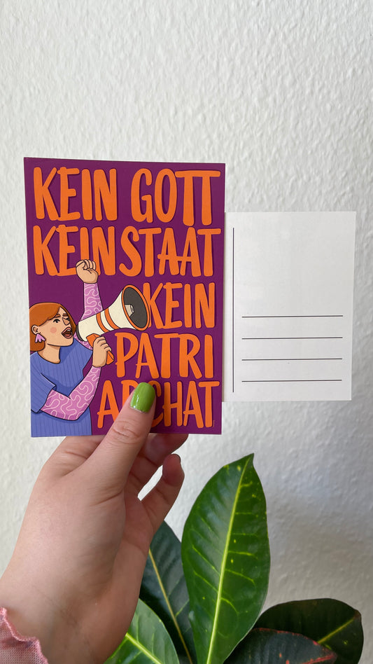 Postkarte „Kein Gott, Kein Staat, Kein Patriarchat"