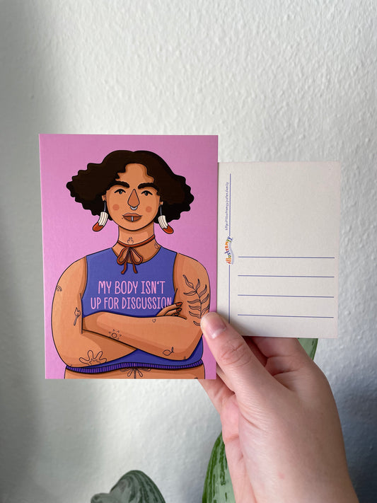 Postkarte „My Body Isn’t Up for Discussion“