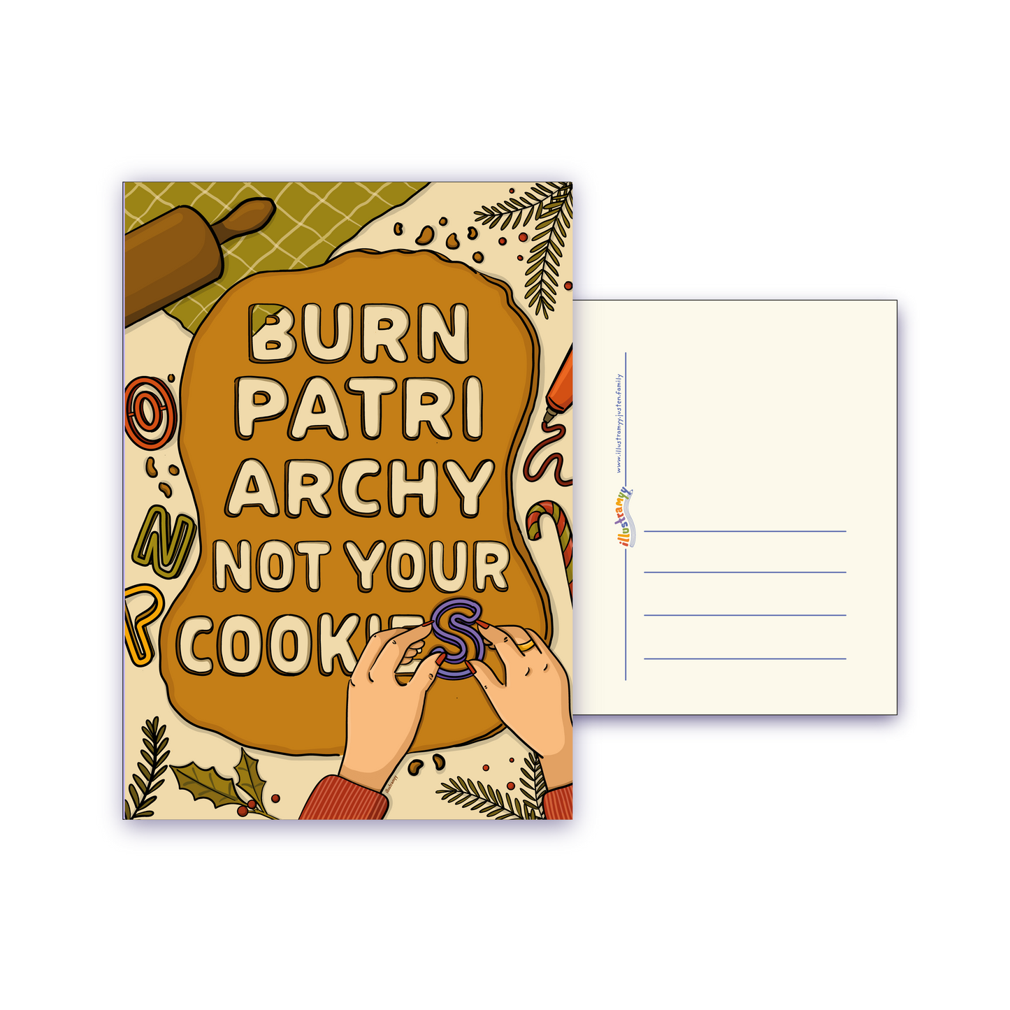Postkarte "Burn Patriarchy, not your cookies"