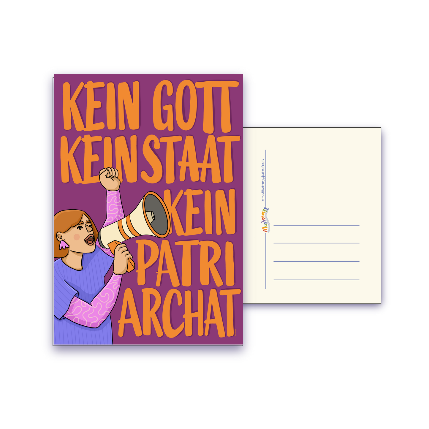 Postkarte „Kein Gott, Kein Staat, Kein Patriarchat"