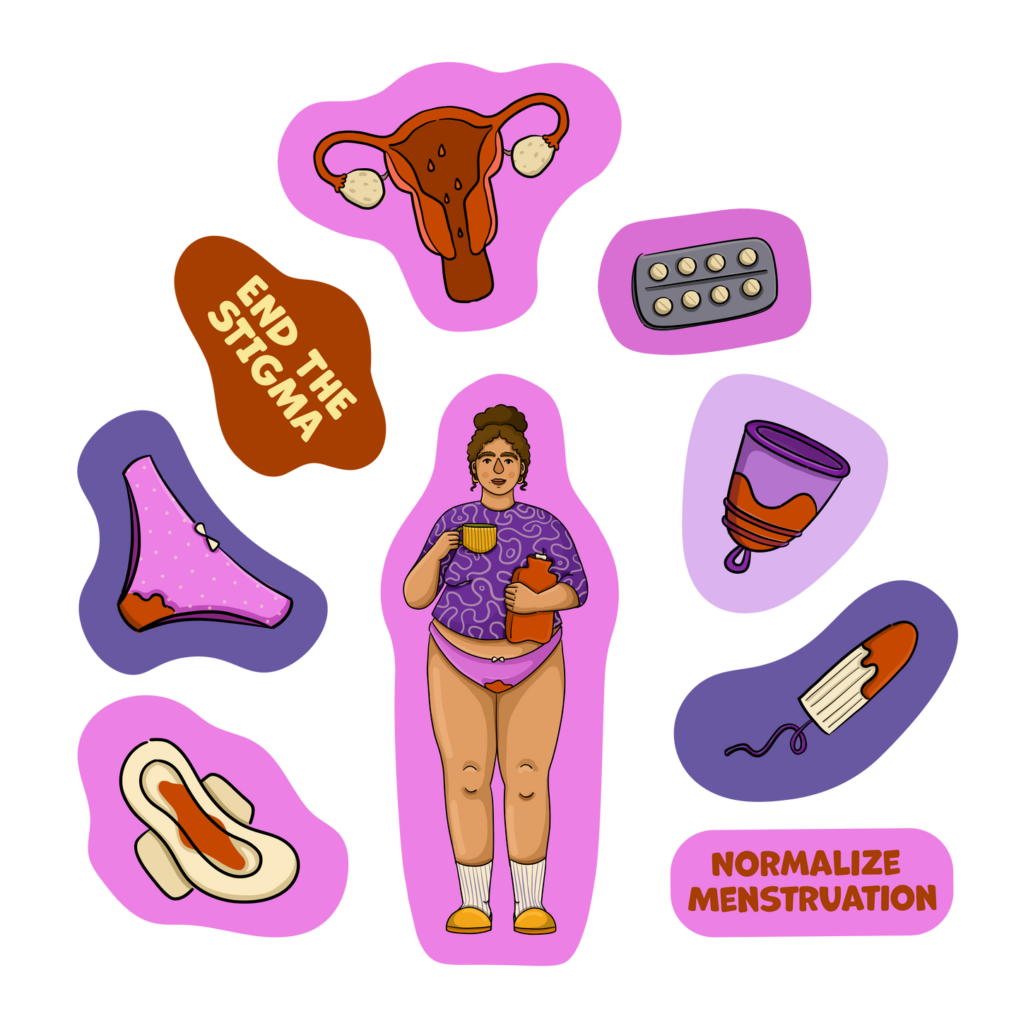 Sticker Set „Normalize Menstruation“ (9 Sticker)