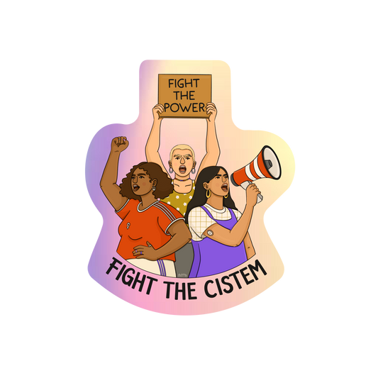 Sticker „Fight the Power, Fight the Cistem“