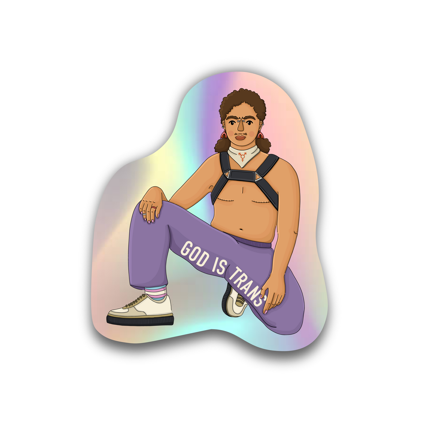 Sticker „God is Trans"