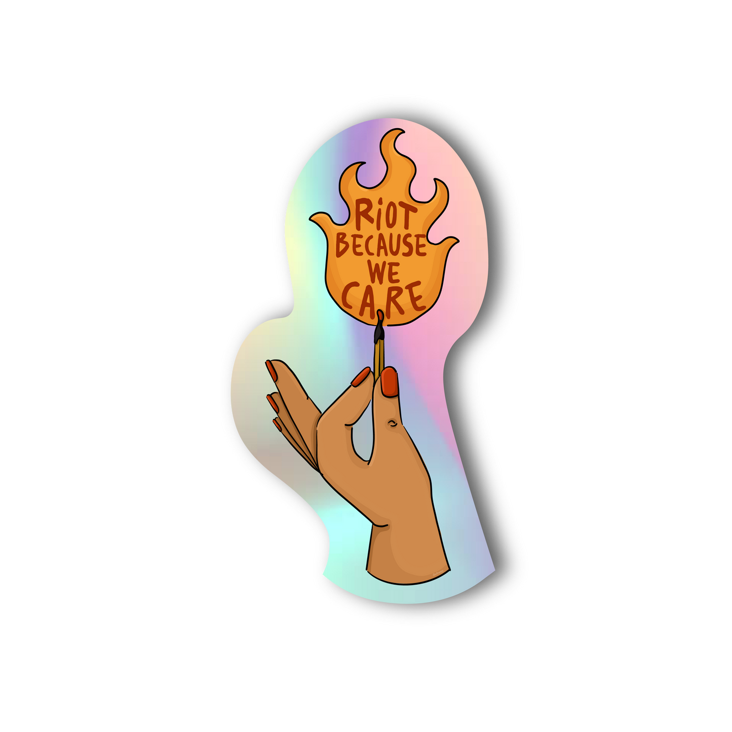 Sticker „Riot because we care“